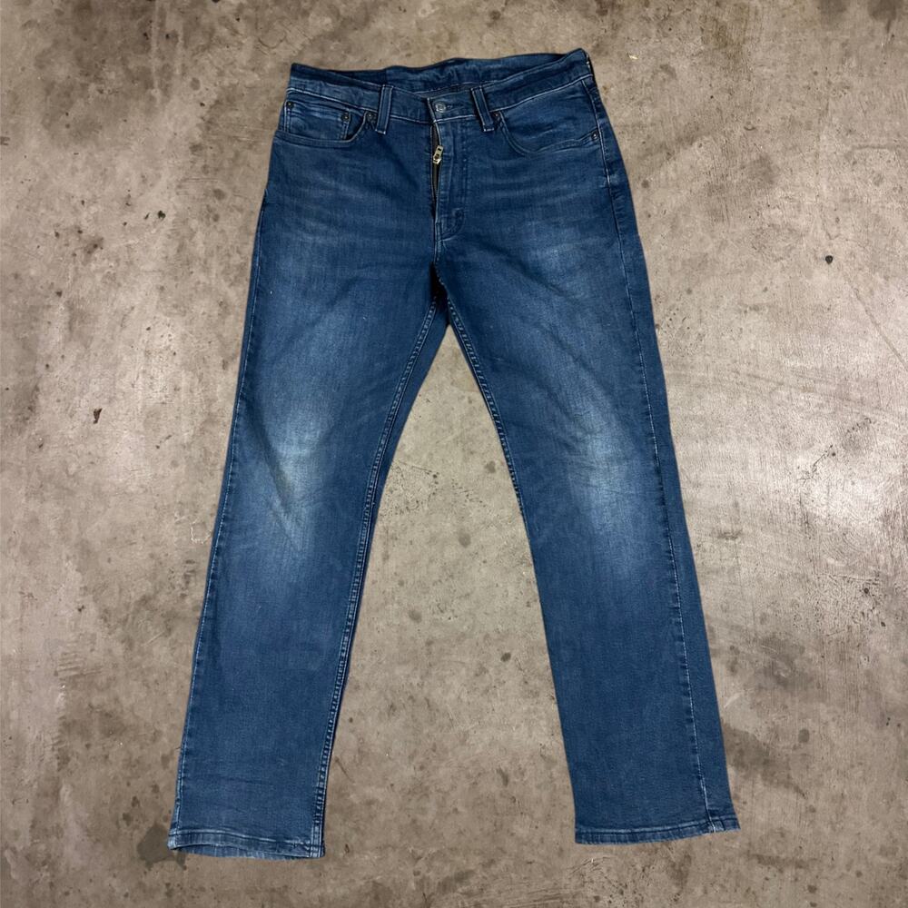 Levi's 514 Straight Leg Twill Jeans 5-Pocket Dark Wash Denim Blue Men Size 32x30